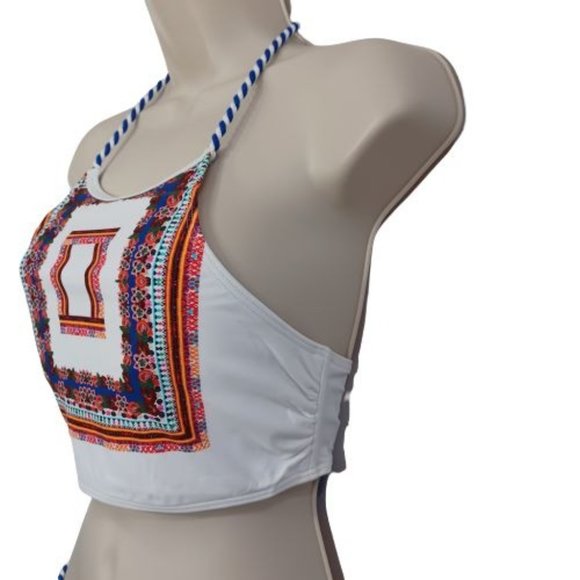 Women Two-Piece Swimsuits High Neck Tops & Brief Bottoms Multi-color - Picture 4 of 16